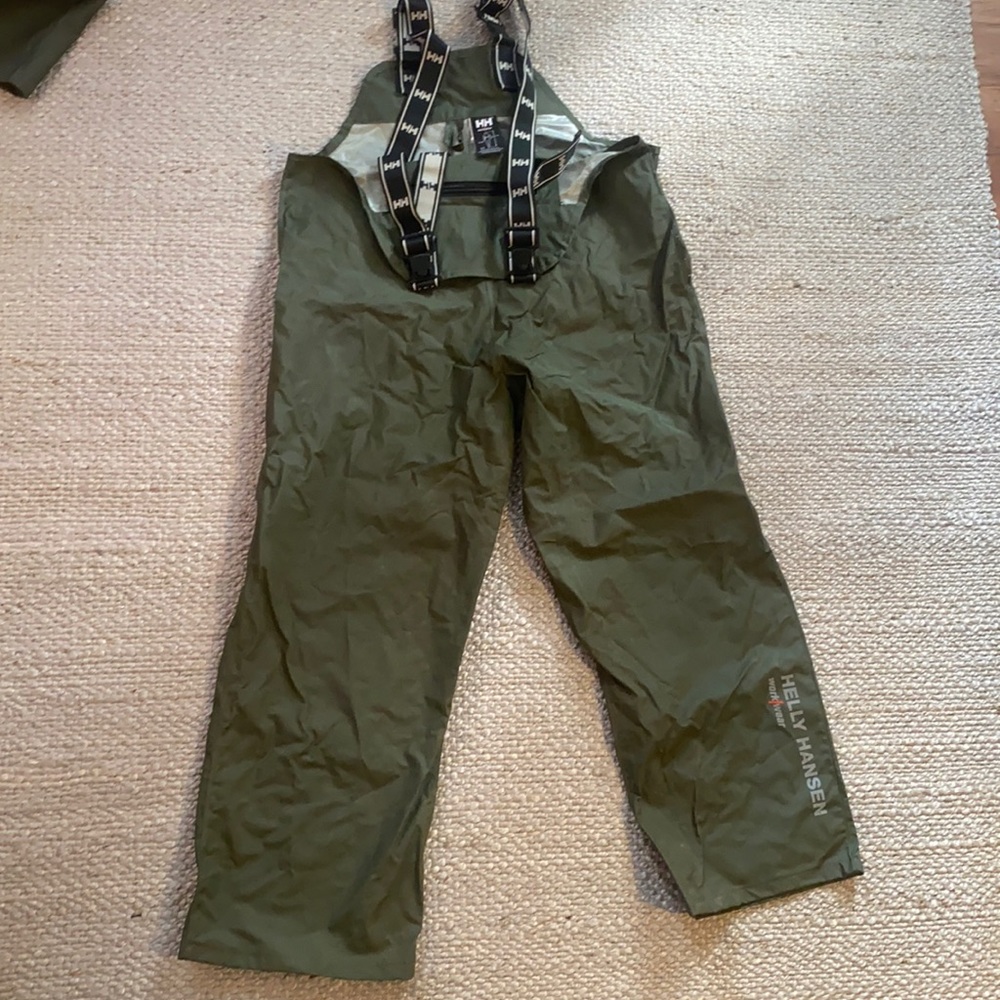 Jelly Hanson work wear rain bib.